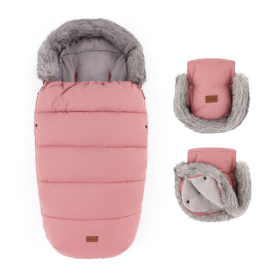 Set zimní fusak Comfy 4 v 1 + rukavice na kočárek Furry Petite & Mars