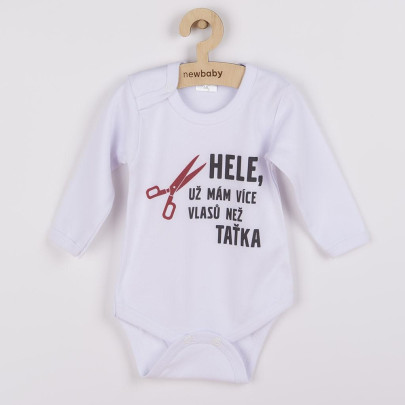 Body s potiskem New Baby Více vlasů než taťka - dárkové balení