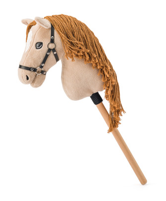 Hobby horse Gracia, béžová klisna s provázkovou hřívou na tyči Faunica