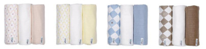 Swaddler Solid Matcha 3 balení 70 x 70 cm Lodger