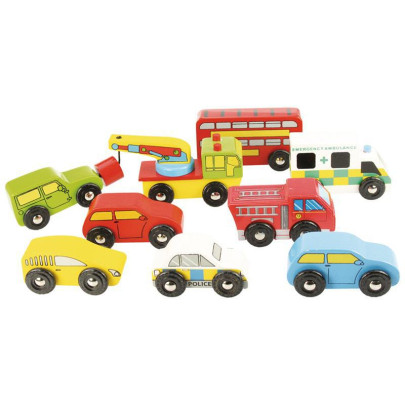 Dřevěné autodráhy sada aut Bigjigs Rail