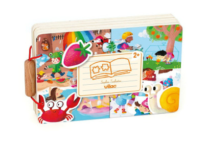 Dřevěná knížka s puzzle 4 roční období Vilac