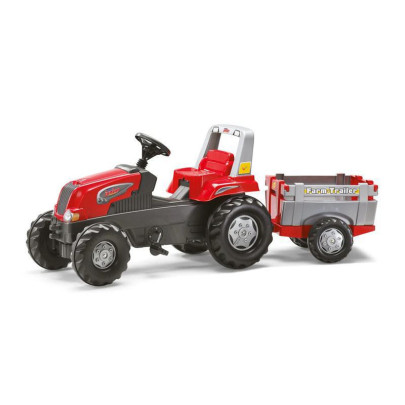 Šlapací traktor Rolly Junior RT s vlečkou červeno-šedý