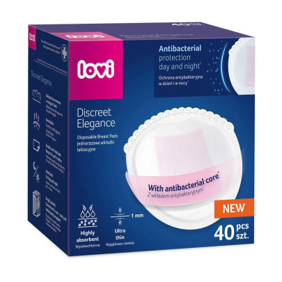 Vložky do podprsenky antibakteriální Discreet Elegance 40 ks bílé Lovi