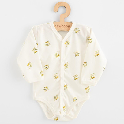 Kojenecké celorozepínací body s dlouhým rukávem z organické bavlny Olivy New Baby
