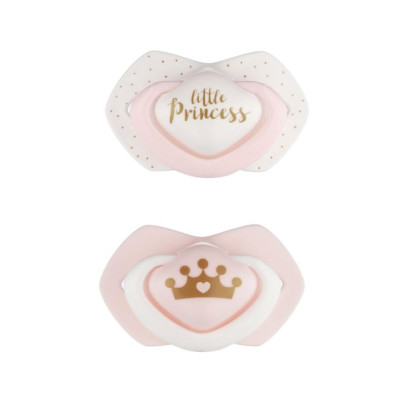 Silikonová šidítka symetrická set Light touch ROYAL BABY růžové