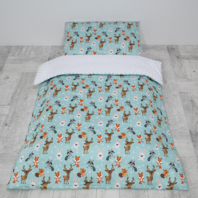 Luxusní dětské povlečení Minky Forest Esito 100 x 135 cm - bílá