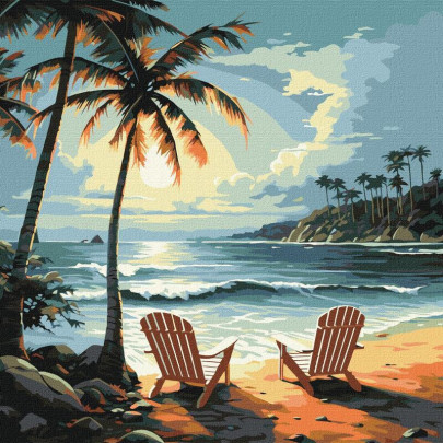 Malování podle čísel - Romance pro dva 40 x 40 cm