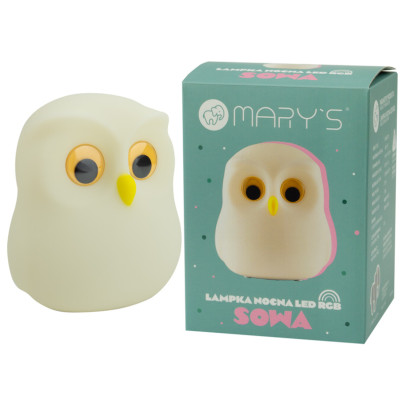 LED silikonová noční lampička Rgb - sova Mary's