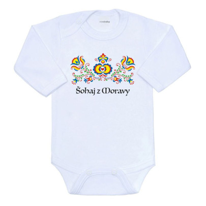 Dětské body s potiskem Lidový vzor Šohaj z Moravy New Baby