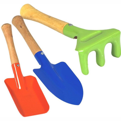 Zahradní nářadí dřevo/kov 15-22 cm 3 ks