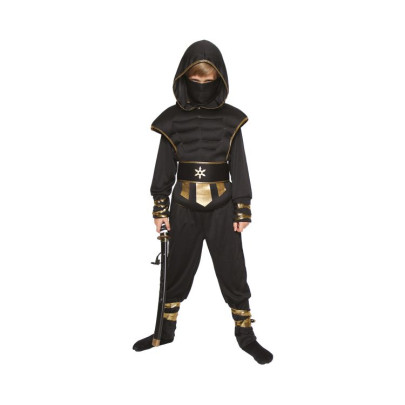 Kostým dětský Ninja černo-zlatý vel. 4-6 let Albi