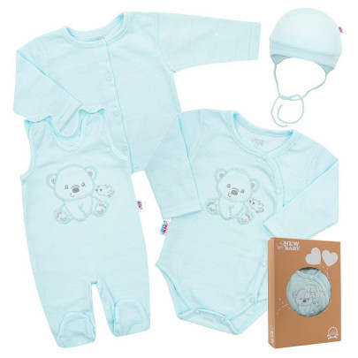 Kojenecká soupravička do porodnice New Baby Sweet Bear modrá