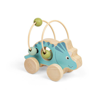 Triceratops na kolečkách s korálkovým labyrintem Bigjigs Toys 