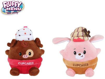 Zvířátko/cupcake plyšové 14 cm 2 druhy Fluffy Menu
