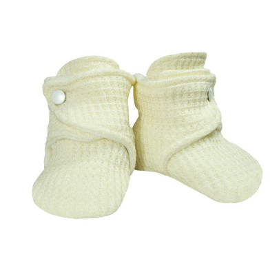 Capáčky pro miminko barefoot svetrové Vanilla - smetanová Esito