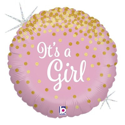 Kruh - It´s a Girl 18"/46 cm fóliový balónek nafukovací