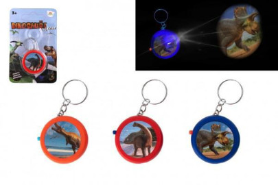 Přívěsek projektor dinosaurus 4 cm se světlem