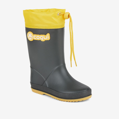 Dětské zateplené holínky Rainy antracit/žlutá Coqui