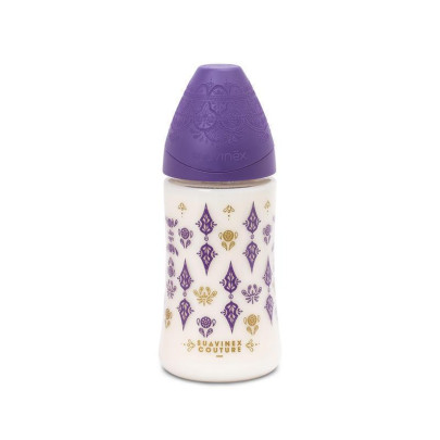 Kojenecká láhev kulatá silikonová savička Premium Couture 270 ml Suavinex