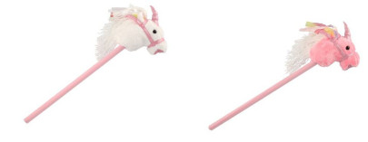 Plyšový jednorožec na tyči 80 cm se zvukem na baterie