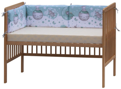 Mantinel do postýlky 4dílný Scarlett Lucy - 180 x 30 cm - tyrkysová