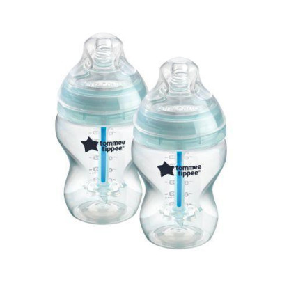 Kojenecká láhev C2N ANTI-COLIC, 2ks 260ml, 0+m