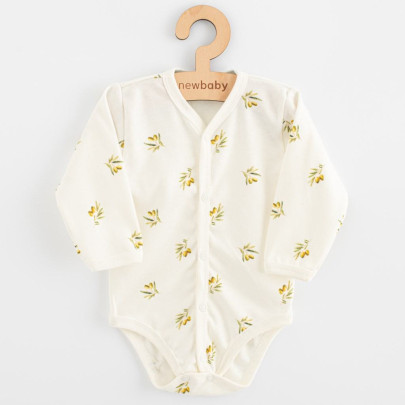 Kojenecké celorozepínací body s dlouhým rukávem z organické bavlny Olivy New Baby