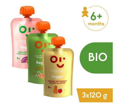 Beggs BIO Mix ovocno-zeleninových příkrmů (3× 120 g)