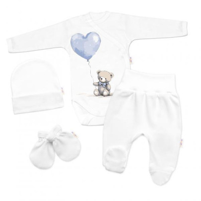 Sada do porodnice pro miminko 4D Teddy Love - bílá/modrá Baby Nellys