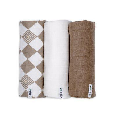 Swaddler Solid Matcha 3 balení 70 x 70 cm Lodger 
