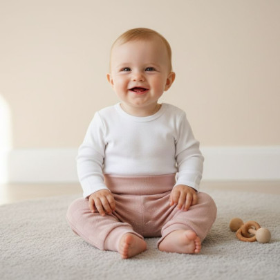Kojenecké kalhoty - buggy růžové obdélníky Baby service