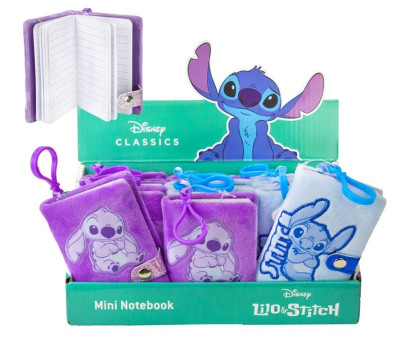 Zápisník mini plyšový přívěsek Lilo & Stitch 2 barvy 
