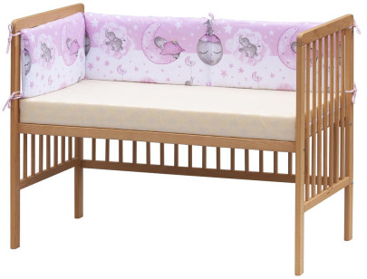 Mantinel do postýlky 4dílný Scarlett Lucy - 180 x 30 cm - růžová