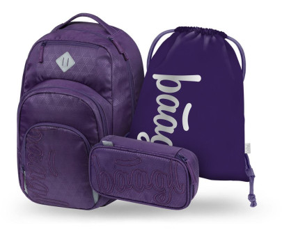 Set 3 Coolmate Plum: batoh, penál, sáček Baagl