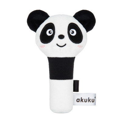 Plyšové pískátko panda černobílá Akuku