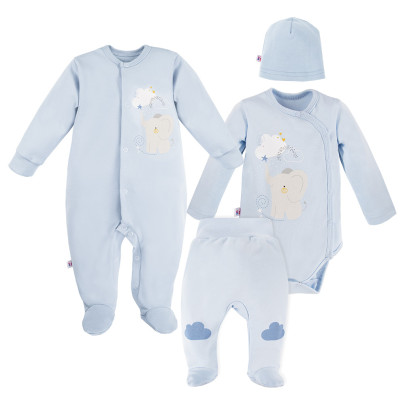 Kojenecký set do porodnice Mellow 4dílný modrý Eevi