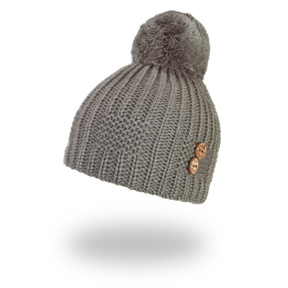 Čepice pletená bambule knoflíky Outlast ® Khaki