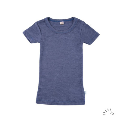 Dětské merino triko krátký rukáv - merino/hedvábí Iobio Ocean Mélange