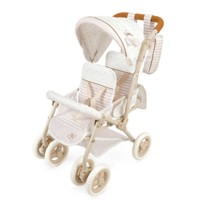 Skládací kočárek pro dvojčata panenky s taškou Verona - 72 cm DeCuevas