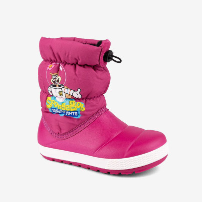 Dětské zimní boty - zateplené sněhule SpongeBob magenta