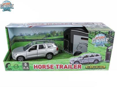 Volvo EX90 kov s přívěsem pro koně 28 cm zpětný chod Kids Globe Traffic 