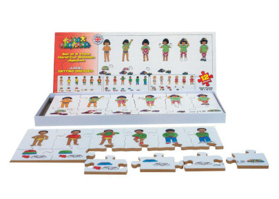 Dřevěný puzzle set 4 x 12 dílů Oblékání