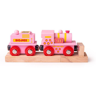 Růžová mašinka s tendrem Bigjigs Rail