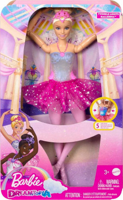 Barbie svítící magická baletka s růžovou sukní