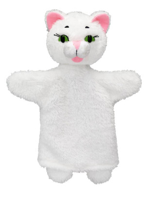 Kočička bílá 26 cm maňásek