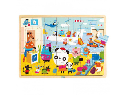 Djeco Dřevěné puzzle Letiště