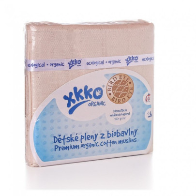 KIKKO Dětské pleny z biobavlny Organic 70x70 (5 ks) Bird Eye Natural - 5ks