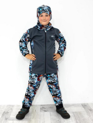 Dětská softshellová bunda Snowboard Šedá Esito