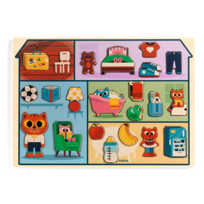 Vkládací puzzle Domeček Djeco